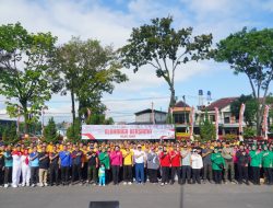Olahraga Bersama Sambut HUT ke-80 RI, Jaga Stabilitas dan Kondusivitas Wilayah